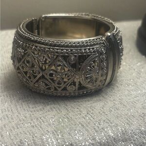 Oversized Chunky Silver Cuff Bracelet